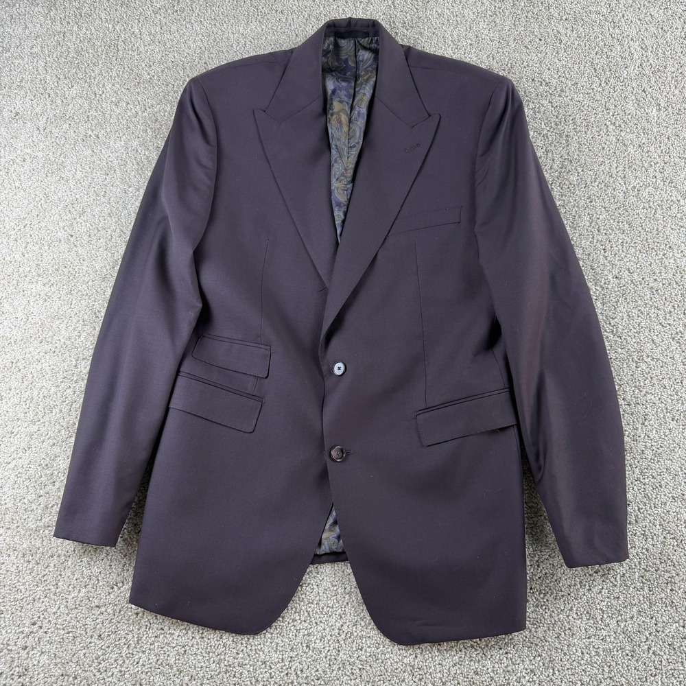 Tayion By Montee Holland Blazer Mens 42L Brown‎ Wool Blend 2 Button Suit Jacket